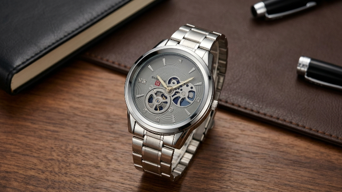 Baisheng Silver Skeleton Classic Watch - Image 2