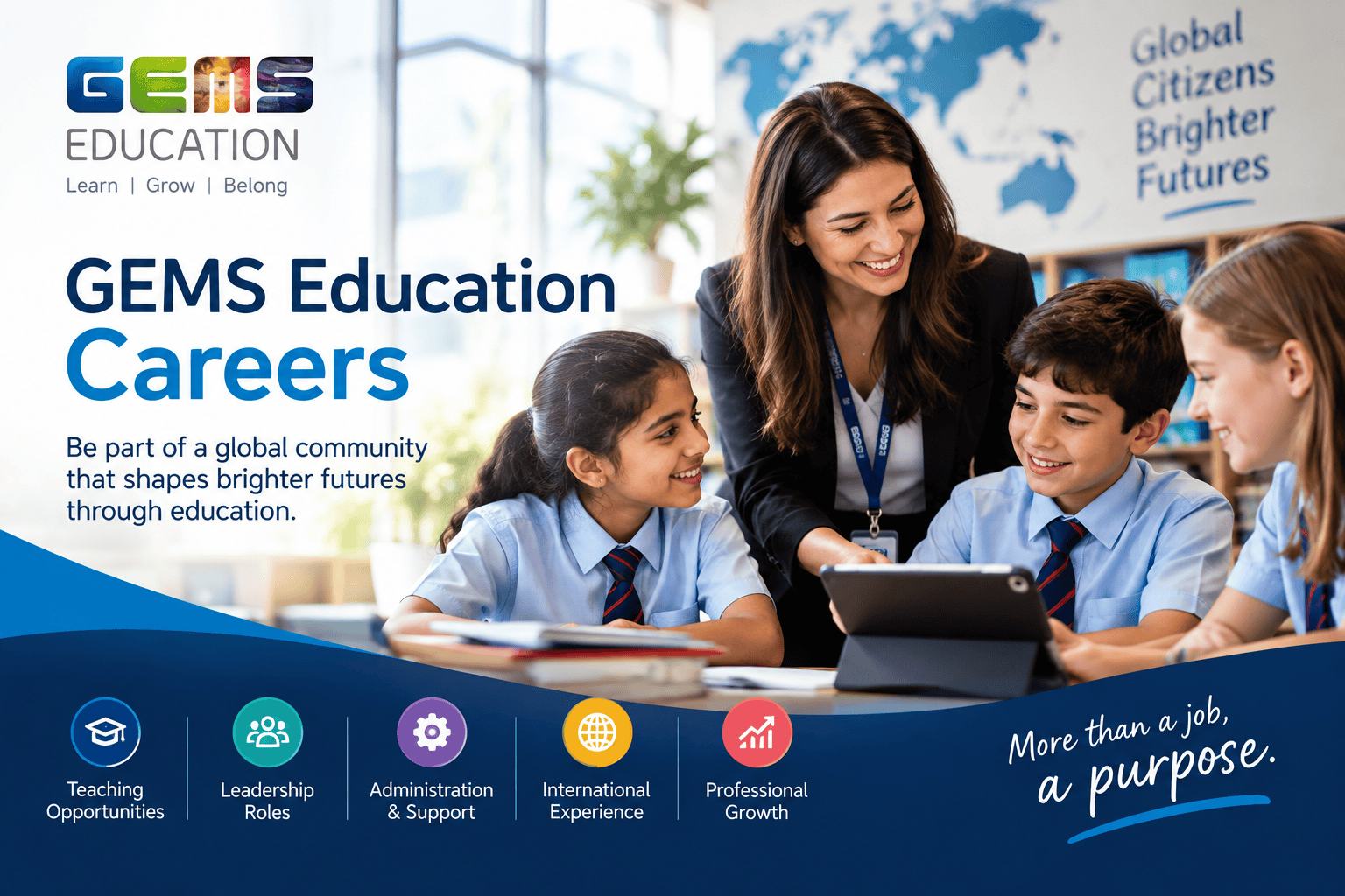 Alt text: GEEMS Education careers and career development opportunities for students.